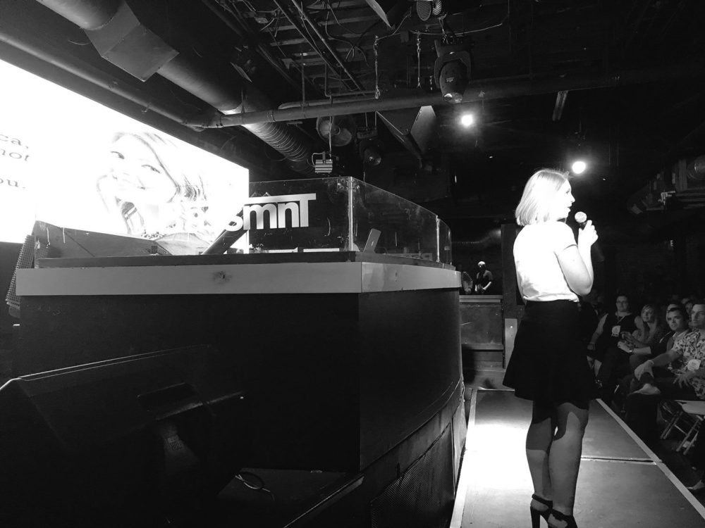 Jessica Moorhouse presenting at Ignite at FinCon 2016