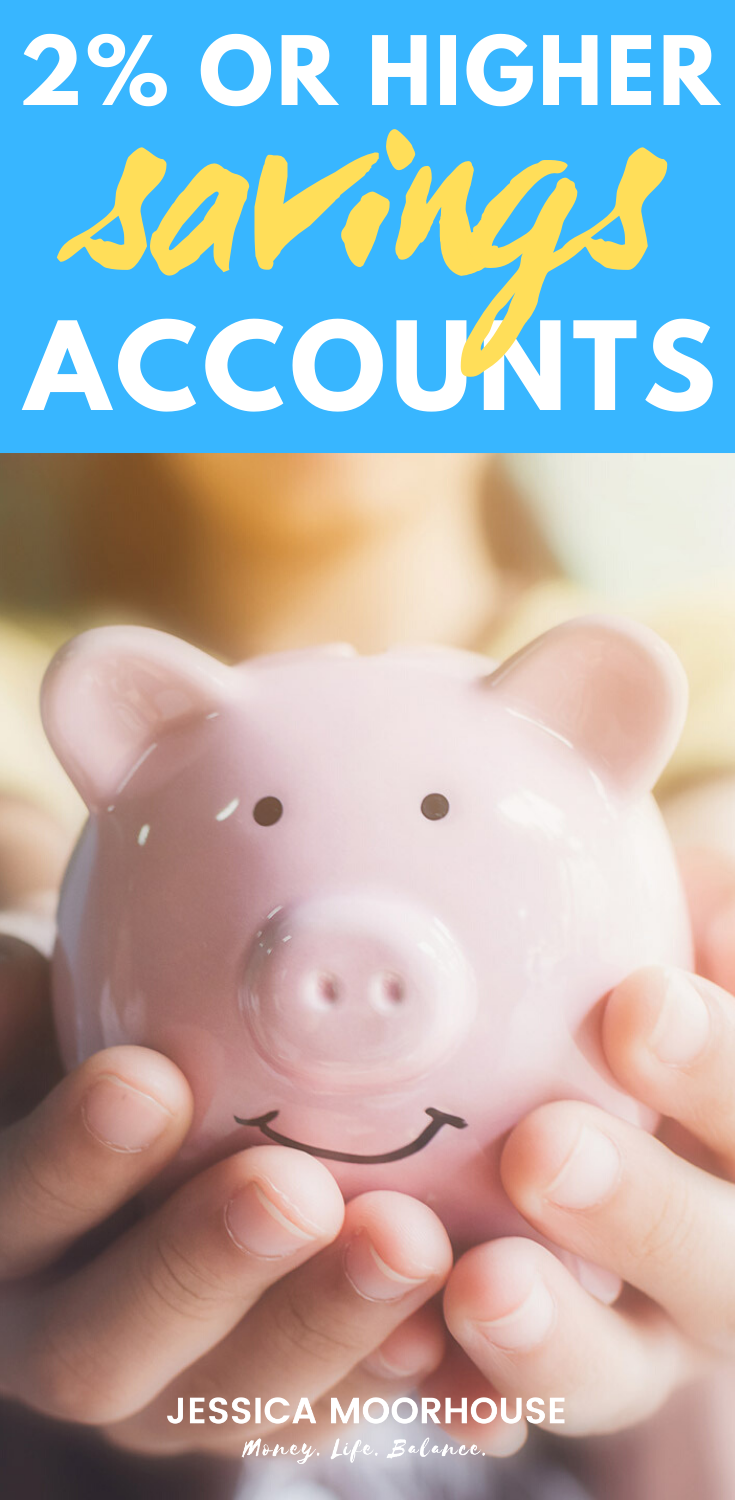Looking to earn 2% or higher on your savings accounts? It is possible, and here is a long list of banks that offer them! #savingsaccounts #banking #personalfinance #highinterest #money #makingmoney
