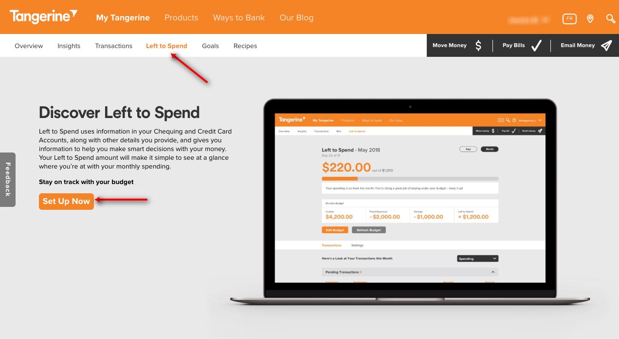 Tangerine New Features Goals and Left to Spend Jessica Moorhouse