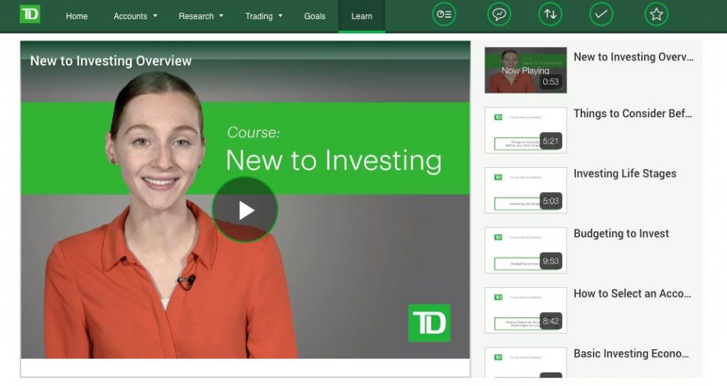 TD Direct Investing New to Investing course