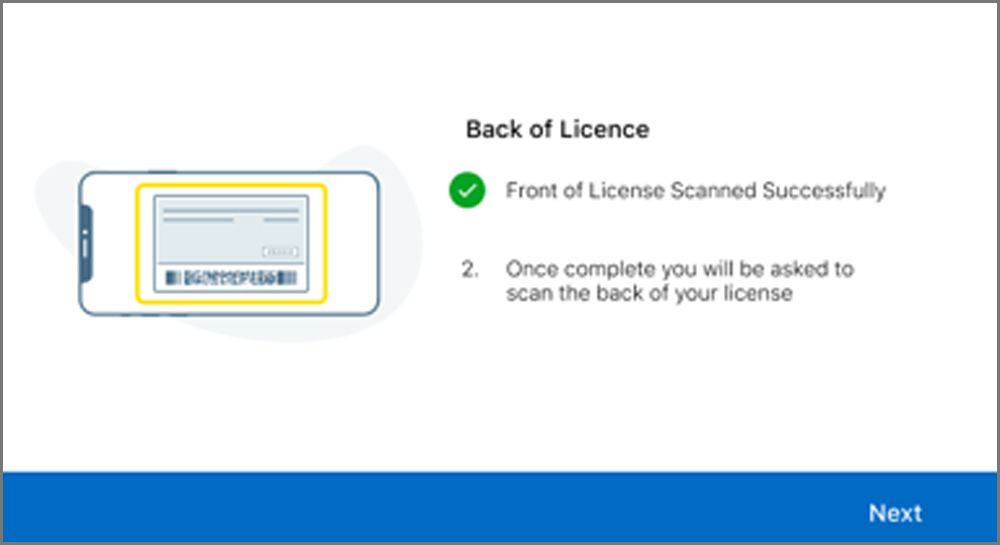 RBC Remote Account Open - Back of License