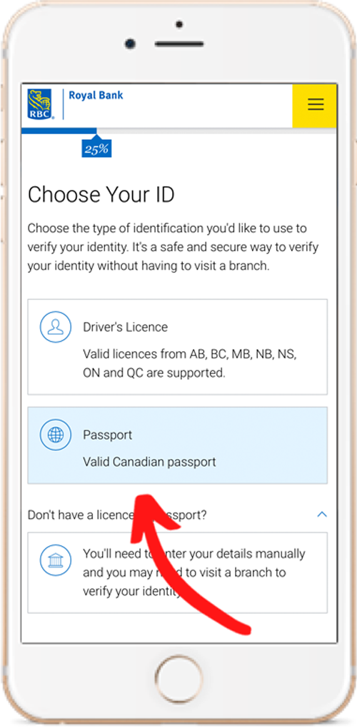 RBC Remote Account Access - Choose Your ID